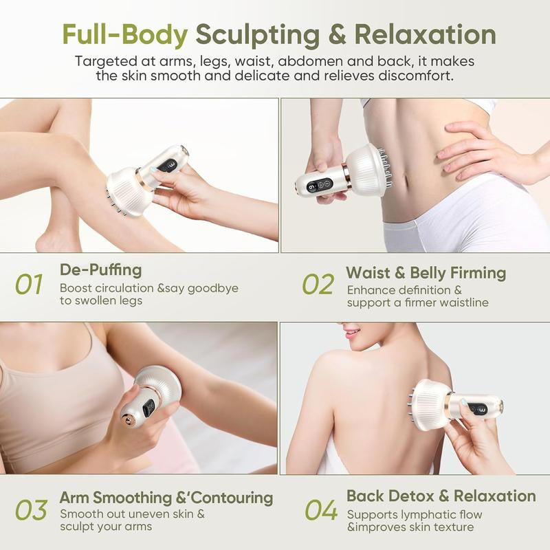 Portable Handheld Body Massager with Heat & Vibration for Legs Arms & Belly Home Spa Relaxation Device for Tired Muscles Perfect Gift Choice Neck Shoulder Relaxer Daily Use